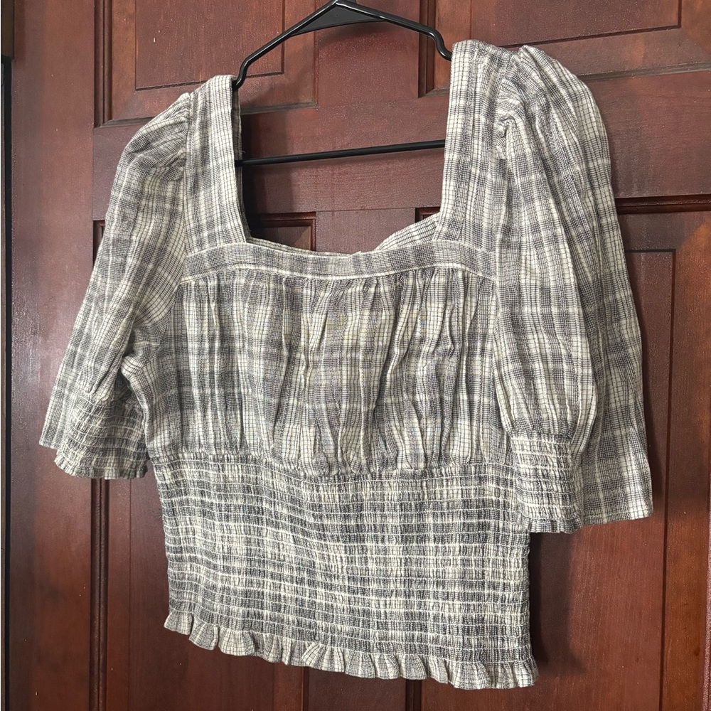 NWT gray plaid crop top